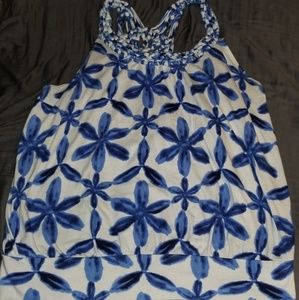 Lane Bryant 16w blue flower tank top